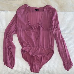 LUCCA Mauve Long Sleeve Bodysuit